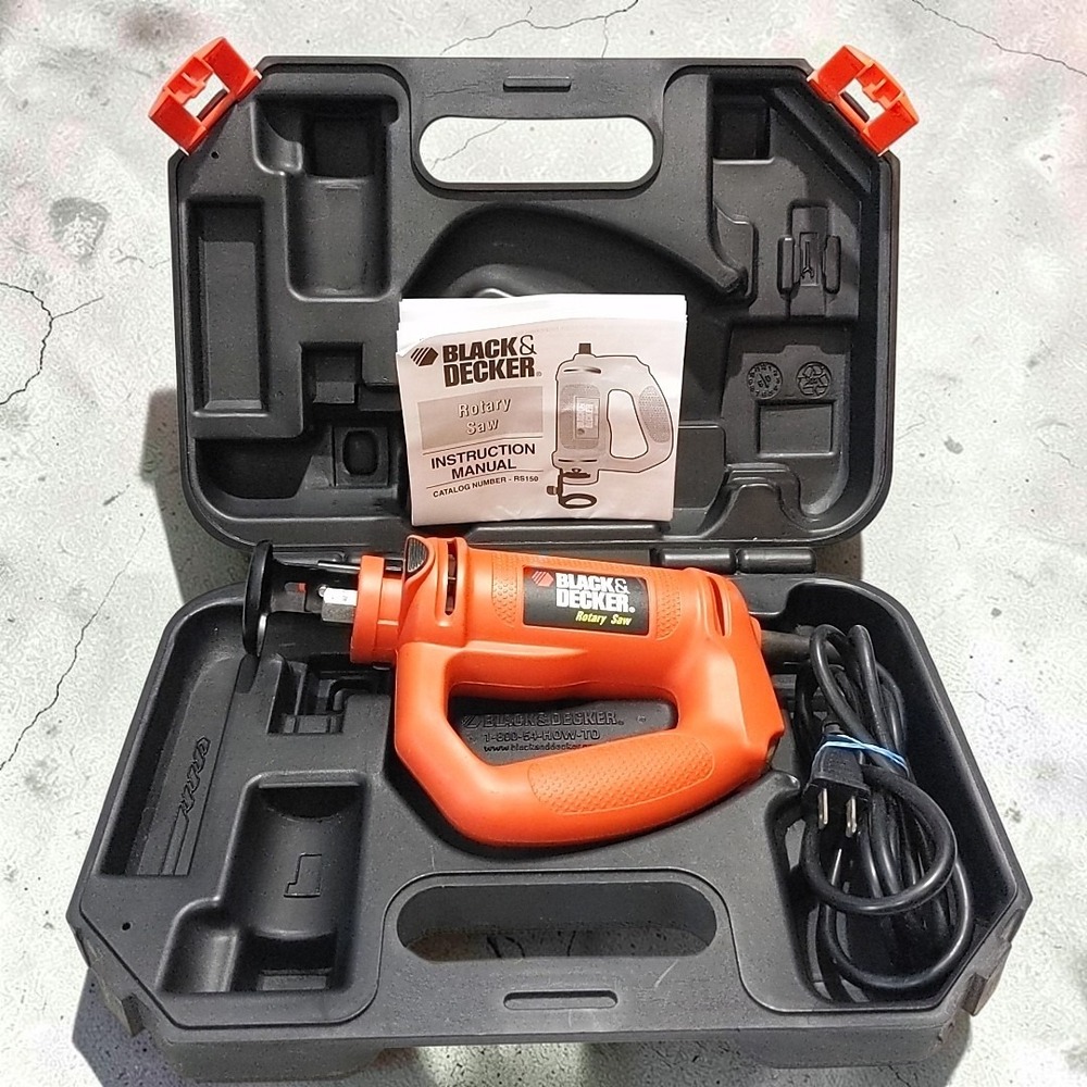 Black Decker RS150 Type 2 Rotary Saw 3.5A Corded Tool Hard Case Manual Tested